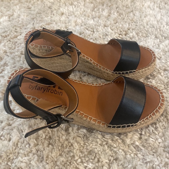 FARYL by farylrobin black sandal wedges size 6 - Picture 9 of 11